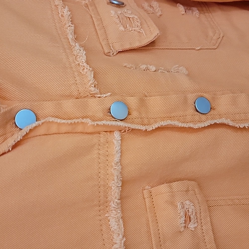 Distressed, button up, long sleeve shirt, layering top - Picture 8 of 9